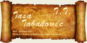 Tasa Tabaković vizit kartica